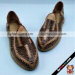zj00104 Huarache artesanal mocasin piso hombre piel cafe comb mayoreo fabricante calzado zapatos proveedor sandalias taller maquilador