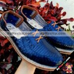 zj00108 Huarache artesanal agujeta piso hombre piel azul mayoreo fabricante calzado zapatos proveedor sandalias taller maquilador