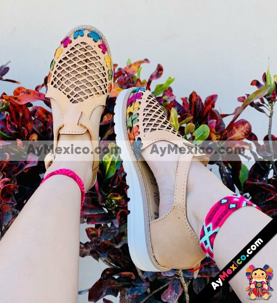 zj00193 Huarache artesanal laser piso mujer gamuza tan mayoreo fabricante calzado zapatos proveedor sandalias taller maquilador (1)