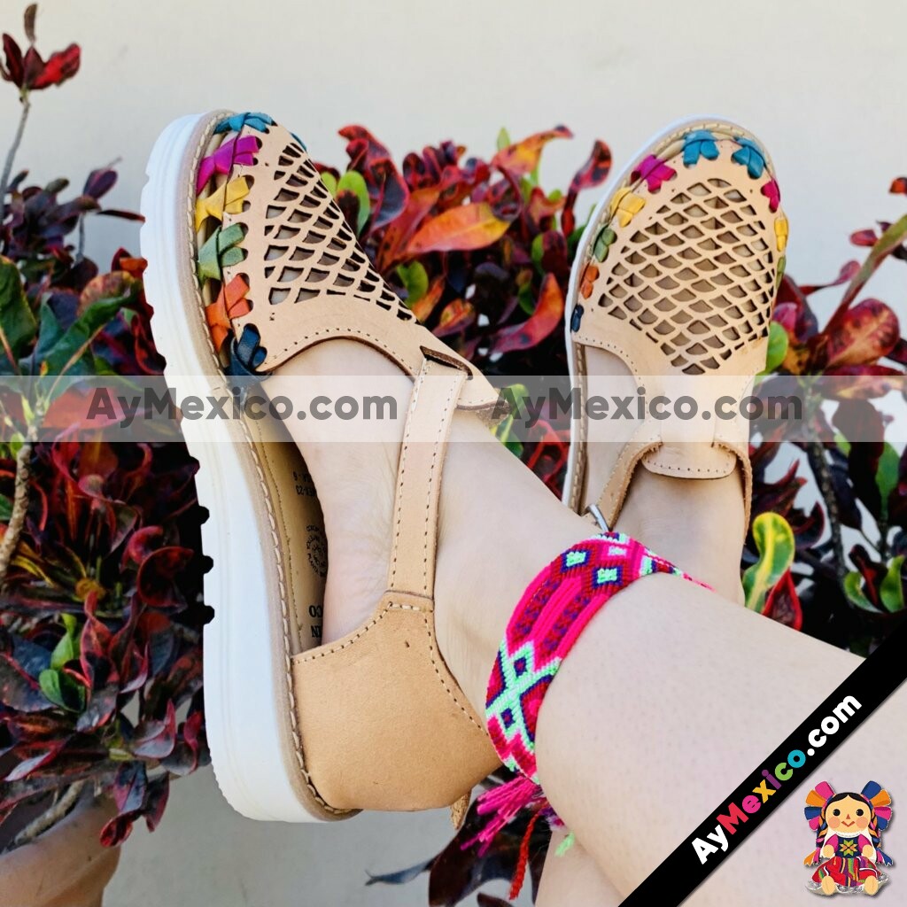 zj00193 Huarache artesanal laser piso mujer gamuza tan mayoreo fabricante calzado zapatos proveedor sandalias taller maquilador (2)