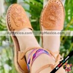 zj00438 Huaraches Artesanales Color Beige Alpargata Troquel De Piso Mujer De Piel Sahuayo Michoacan mayoreo fabricante de calzado zapatos taller maquilador