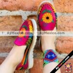 zj00570 Huarache Artesanal Mexicano Hecho a mano de piel Mujer Zapato piso calzado mayoreo fabrica proveedor maquilador fabricante (1)
