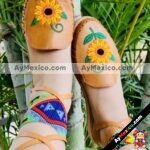 zj00680 Huaraches Artesanales Color Café Alpargata Con Bordado De Piso Mujer De Piel Sahuayo Michoacan mayoreo fabricante de calzado zapatos taller maquilador (1)