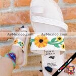 zj00685 Sandalias Artesanales Color Blanco Con Bordado De Piso Mujer De Piel Sahuayo Michoacan mayoreo fabricante de calzado zapatos taller maquilador (2) (1)