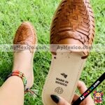 zs00618 Sandalias Artesanales Color Café Con Tejido De Piso Mujer De Piel Sahuayo Michoacan mayoreo fabricante de calzado zapatos taller maquilador (2)