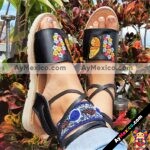 zs00360 Huarache artesanal piso mujer mayoreo fabricante calzado zapatos proveedor sandalias taller maquilador
