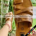 zs00733 Sandalias Artesanales Color Beige Troquel De Piso Mujer De Piel Sahuayo Michoacan mayoreo fabricante de calzado zapatos taller maquilador (1)