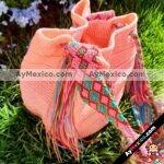 bj00086 Bolsa tejida con pompones artesanal rosamayoreo fabricante proveedor taller maquilador (1)