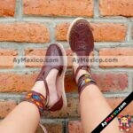 zj00723 Huarache artesanal piso mujer mayoreo fabricante calzado zapatos proveedor sandalias taller maquilador