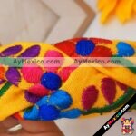 as00029 Diadema artesanal bordada a mano color amarillomayoreo fabricante proveedor taller maquilador (1)
