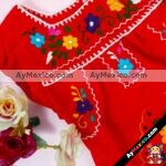 rj00438 Pañalero bordado a mano color rojo artesanal Bebe mayoreo fabricante proveedor ropa taller maquilador