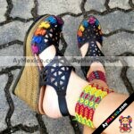 zs00761 Huarache artesanal plataforma mujer mayoreo fabricante calzado zapatos proveedor sandalias taller maquilador