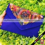 bs00058 Bolsa de mano artesanal bordada en telar de cintura color azulmayoreo fabricante proveedor taller maquilador (1)