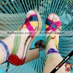zj00764 Huarache artesanal plataforma mujer mayoreo fabricante calzado zapatos proveedor sandalias taller maquilador (1)