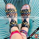 zj00787 Huarache artesanal piso mujer mayoreo fabricante calzado zapatos proveedor sandalias taller maquilador
