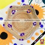 aj00120 Canasto frutero de colores artesanal ecologico elaborado a mano con hojas de pino por mujeres emprendedoras de las comunidades de Michoacan mayoreo fabricante proveedor taller maquilador (1)