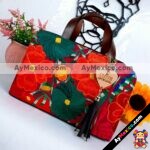 bj00130 Bolsa artesanal de piel bordado de flores medida de 24×17 cmmayoreo fabricante proveedor taller maquilador (1)