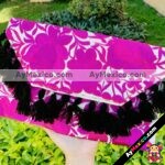 bs00104 Cartera bolsa bordada artesanal rosa con motas mayoreo fabricante proveedor taller maquilador (1)