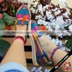 zj00813 Huarache artesanal piso mujer mayoreo fabricante calzado zapatos proveedor sandalias taller maquilador