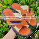 zj00838 Huaraches artesanales color camel de piso hombre mayoreo fabricante calzado zapatos proveedor sandalias taller maquilador