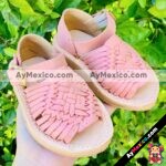 zs00874 Huaraches artesanales color rosa altura de talon de 2cm de piso bebe mayoreo fabricante calzado zapatos proveedor sandalias taller maquilador(1)
