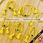 as00088 Lote de 6 piezas pulsera de hilo y pedreria ojo turco color amarillomayoreo fabricante proveedor taller maquilador (1)