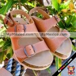 zs00919 Huaraches artesanales dos evillas color nuez de piso mujer mayoreo fabricante calzado zapatos proveedor sandalias taller maquilador