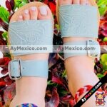 zs00927 Huaraches artesanales color menta diseño de troquel de piso mujer mayoreo fabricante calzado zapatos proveedor sandalias taller maquilador (1)
