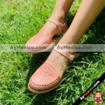 zs00953 Huaraches artesanales color rosa de troquel de piso mujer mayoreo fabricante calzado zapatos proveedor sandalias taller maquilador