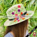 aj00181 Lote de 3 piezas sombrero pintado a mano artesanal diseño de flores mayoreo fabricante proveedor ropa taller maquilador