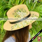 aj00185 Lote 3 piezas sombrero artesanal diseño de flores blanco mayoreo fabricante proveedor ropa taller maquilador (1)