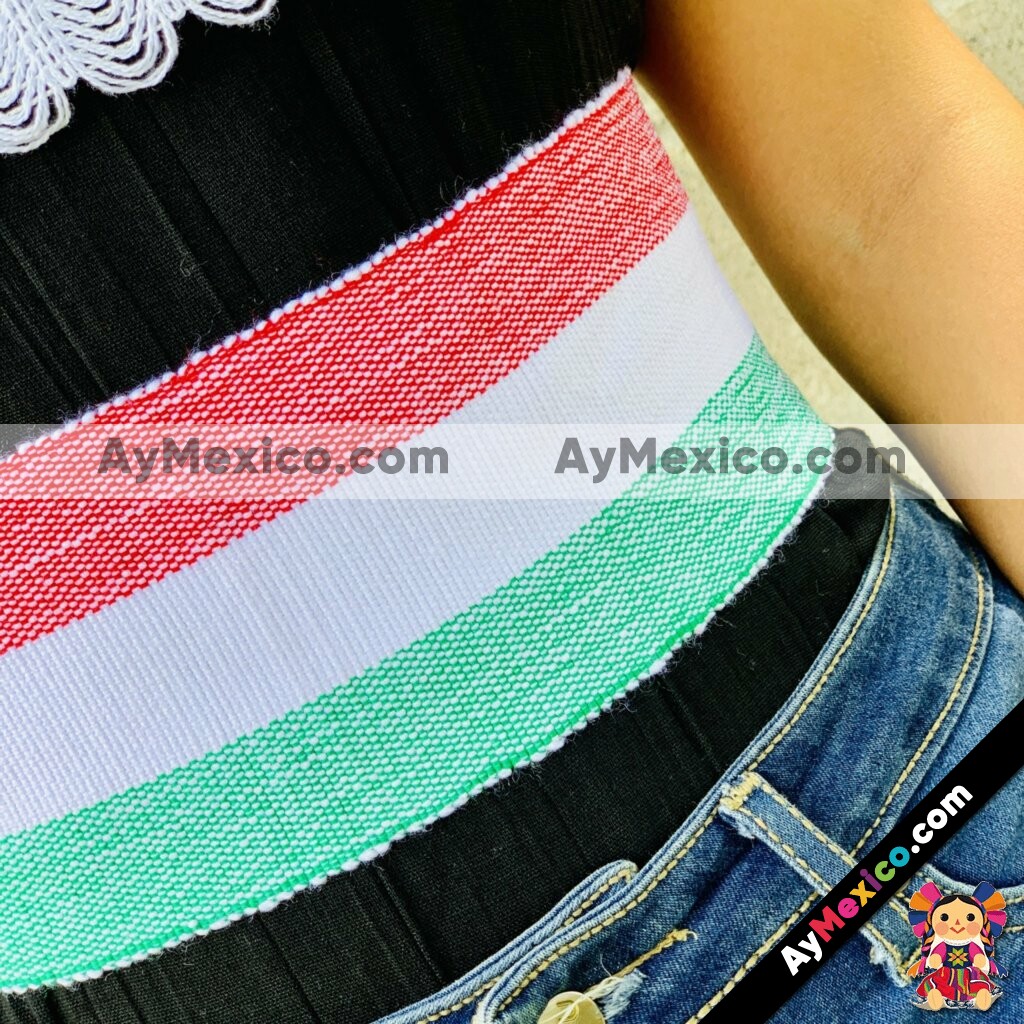 aj00190 Cinto tricolor diseño mexicano fabricantes por mayoreo (1)