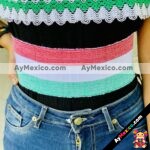 aj00190 Cinto tricolor diseño mexicano fabricantes por mayoreo
