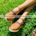 zj00929 Huaraches Mexicanos Calidad Premium Artesanales De Mujer Color Nuez De Piel Con con tira de liston Hecho En Sahuayo Michoacanmayoreo fabricante calzado zapatos proveedor sandalias taller maquilad