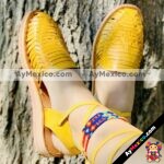 zs00995 Huaraches Mexicanos De Piso Mujer Color Amarillo De Piel Con tipo alpargata Hecho En Sahuayo Michoacanmayoreo fabricante calzado zapatos proveedor sandalias taller maquilador