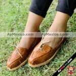 zj00032 Huaraches Artesanales Color Café Con Tejido Agujeta De Piso Mujer De Piel Sahuayo Michoacan mayoreo fabricante de calzado zapatos taller maquilador(2)