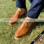 zj00951 Huaraches Mexicanos Calidad Premium Artesanales De Hombre Color Nuez De Piel Con tejido Hecho En Sahuayo Michoacanmayoreo fabricante calzado zapatos proveedor (1)