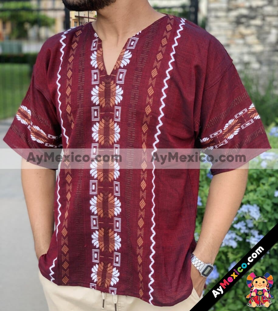 Camisa artesanal mexicano para hombre hecho en Chiapas mayoreo fabrica -