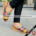 zj00962Huaraches Artesanales Piso Para MujerBeigeTejido Multicolor mayoreo fabricante calzado zapatos proveedor sandalias taller maquilador (1)