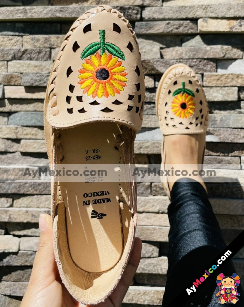ZJ00970 Huaraches Artesanales Piso Para Mujer Tan Girasol mayoreo fabricante calzado zapatos proveedor (1)
