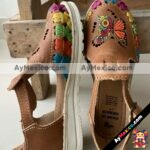 zj00988 Huaraches Artesanales Infantiles Tan Vinil de Mariposa Monarca y Flores mayoreo fabricante calzado (1)