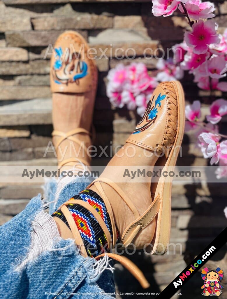 zn00023 Huaraches Artesanales Piso Para Mujer Tan Alpargata Caballo Bordado mayoreo fabricante calzado (3)