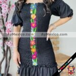 rj01041 Vestido Ligado Flores Bordadas Corte Sirena fabricante taller maquilador (3)