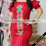 rj01050 Vestido Ligado Flores Bordadas Corte Sirena Manta fabricante taller maquilador (3)