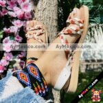 zn00003 Huaraches Artesanales Piso Para Mujer Tricolor Trenzado mayoreo fabricante calzado (5)
