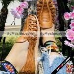 zj00098 Huarache Artesanal Mexicano Hecho mano piel Mujer Zapato piso calzado mayoreo fabrica proveedor (1)