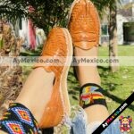 zj00861 Huarache artesanal tejido color nuez piso mujer mayoreo fabricante calzado zapatos (1)
