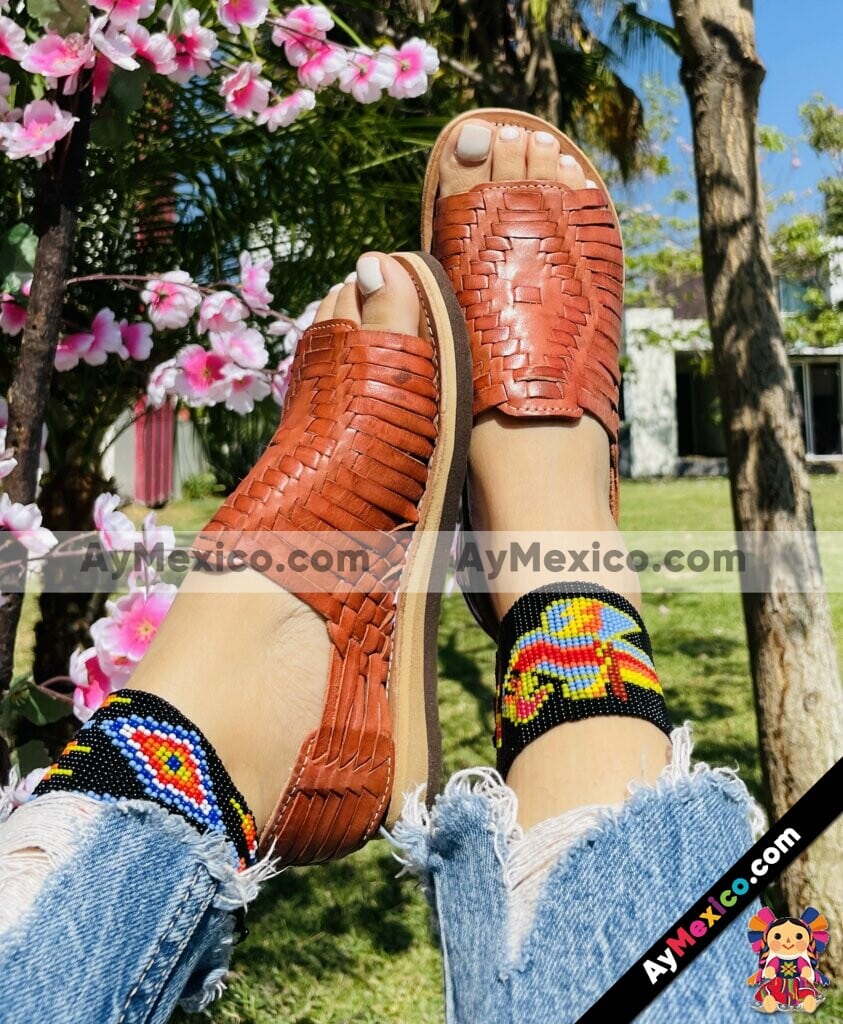 Zj00918 Huaraches Mexicanos Calidad Premium Artesanales De Mujer Estilo Pachuco (1)