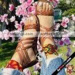 Ze00010 Huaraches Artesanales Piso Para Mujer Tan Trenzado Con Tiras Mayoreo Fabricante Calzado (1)