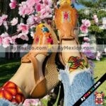Ze00027 Huaraches Artesanales Con Plataforma Camel Mariposa Bordada Mayoreo Fabricante Calzado (1)